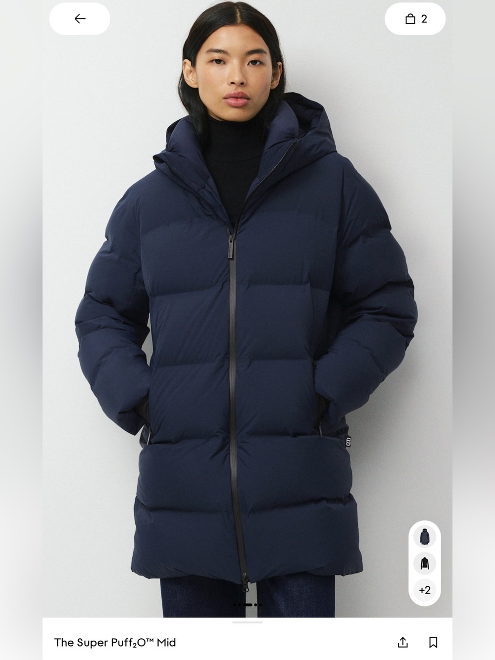 Aritzia The Super Puff, O™ Mid, size S, Admiral Navy
